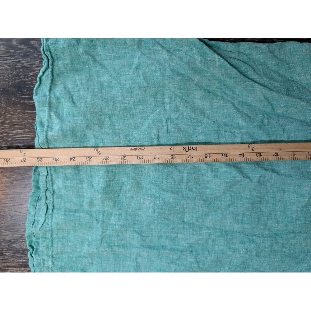 Tahari Womens Tunic Blouse 2X Green 100% Linen V-Neck 3/4 Sleeve Ruffle - Picture 8 of 8
